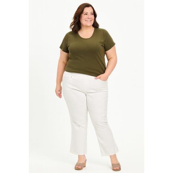 Belle by Kim Gravel TripleLuxe Twill "Got it Braid" Crop Jean - Size 20W, NWT - Picture 1 of 10